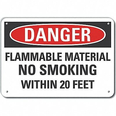 Rflctv Flam Mtrl Danger Sign 10x14in Alu