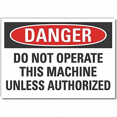 Machine Operat Danger Rflct Lbl 7x10in