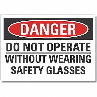 Eye Danger Label 3.5in x 5in Polyester