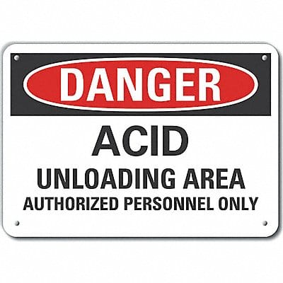 Alum Acid Danger Sign 7x10in Alum