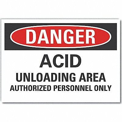 Acid Danger Label 3.5in x 5in Polyester