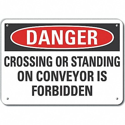 Alum Conveyor Safety Danger Sign 10x14in