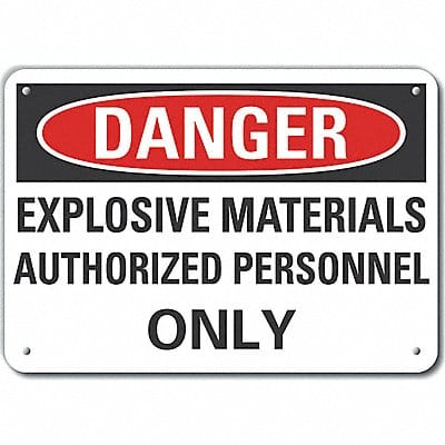 Alum Explosive Mtrl Danger Sign 7x10in