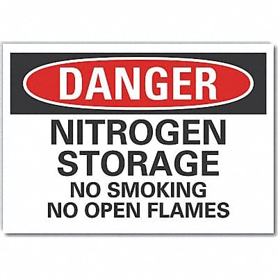 Nitrogen Danger Lbl 10inx14in Polyester