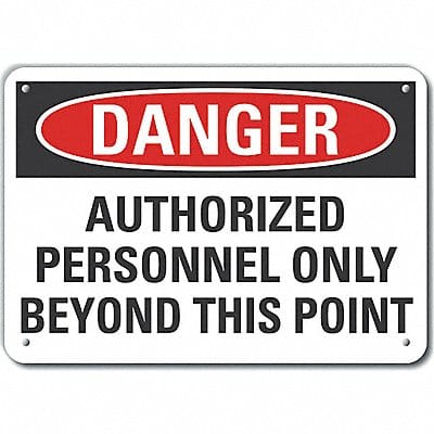 Danger Sign 7 in x 10 in Aluminum