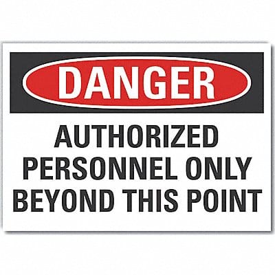 Auth Person Danger Label 7 in x 10 in