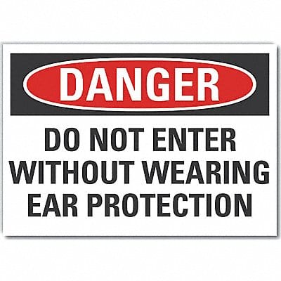 Ear Danger Label 5 in x 7 in Polyester