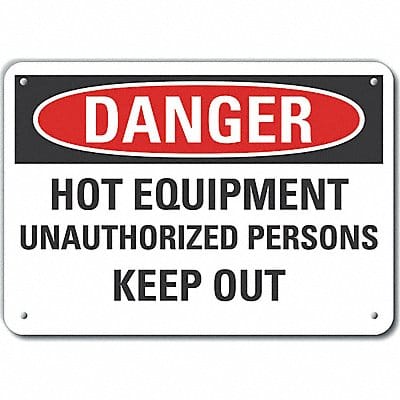 Rflct Hot Danger Sign 10x14in Aluminum