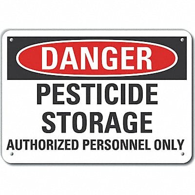 Alum Pesticide Danger Sign 7x10in Alum