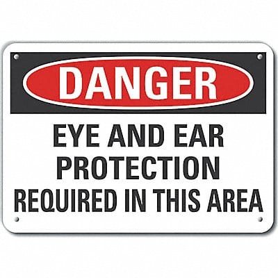 Eye  Ear Danger Sign 10inx14in Aluminum