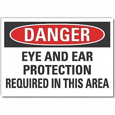 Eye  Ear Danger Lbl 10x14in Polyester