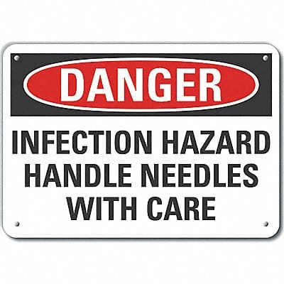 Alum Infection Hazard Danger Sign 7x10in