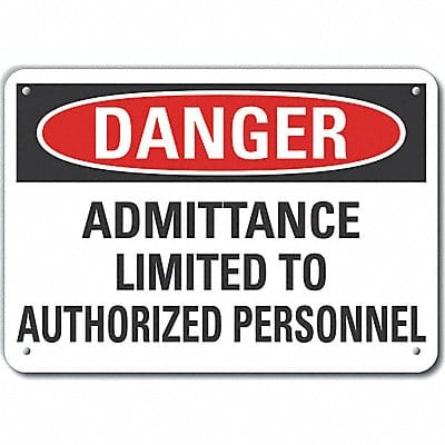 Rflct Auth Personnel Danger Sign 10x14in