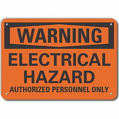 Alum Electrcl Hazard Warning Sign 7x10in