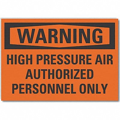 High Pressure Warning Rflct Lbl 10x14in