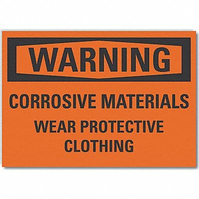 Corrosive Mtrl Warn Lbl 7x10in Polyest