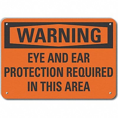 Rflctv Eye Ear Warning Sign 10x14in Alum