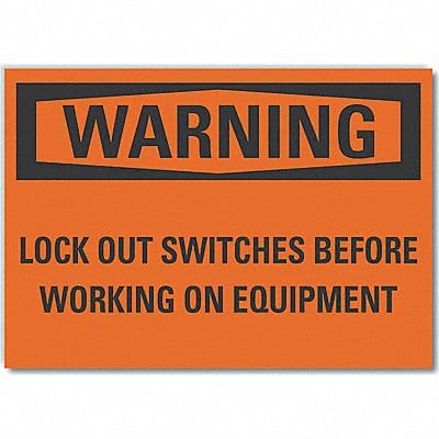 Lockout Tagout Warn Lbl 7x10in Polyest