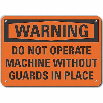 Rflct Machine Guards Warn Sign 7x10in