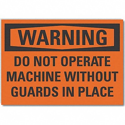 Machine Guards Warning RflctLbl 10x14in