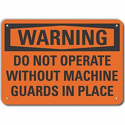 Rflct Machine Guards Warn Sign 7x10in