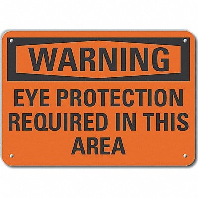 Alum Eye Warning Sign 10x14in Alum