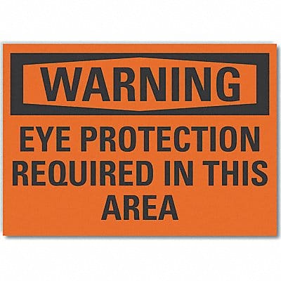 Eye Warning Label 10inx14in Polyester