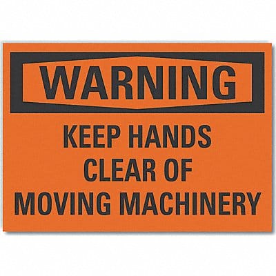 Keep Hands Clear Warning RflctvLbl 5x7in