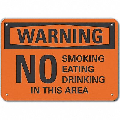 Alum No Smoking Warning Sign 10x14in