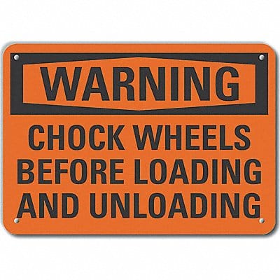 Rflct Chock Wheels Warn Sign 7x10in Alum