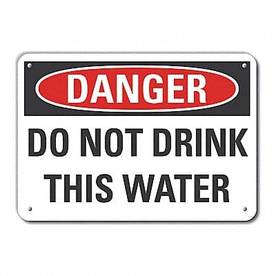 Potable Water Danger Sign 7x10in Plastic