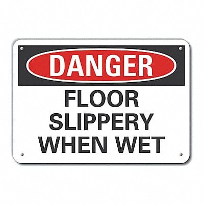 Plastic Slippery Floor Dangr Sign 7x10in