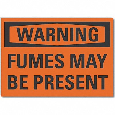 Fumes Warning Rflctv Label 3.5inx5in