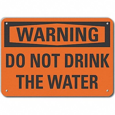 Rflct Potable Water Warn Sign 7x10in