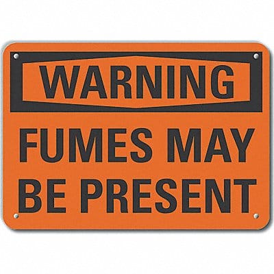 Rflct Fumes Warning Sign 7x10in Alum