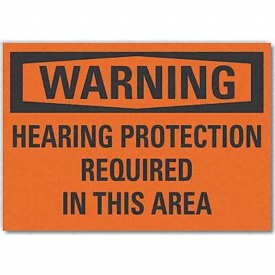 Hearing Warning Labl 5inx7in Polyester