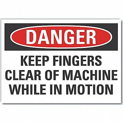 Keep Hands Clear Danger Lbl 7x10in