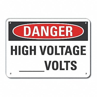 High Voltage Danger Sign 10x14in Plastic