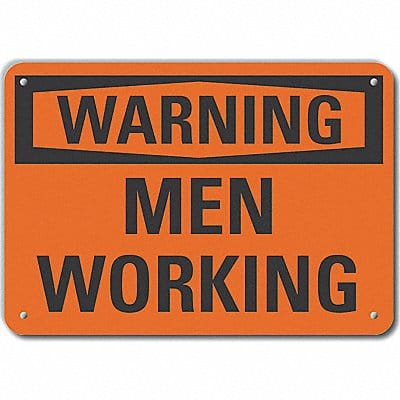 Rflct Men Working Warn Sign 10x14in Alum