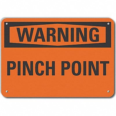 Rflct Pinch Point Warn Sign 7x10in Alum