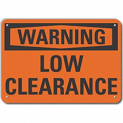 Alum Low Clearance Warning Sign 10x14in