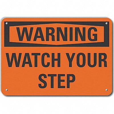 Alum Steps Warning Sign 10x14in Alum