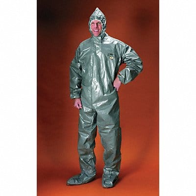 Hooded Coverall w/Attached Boot Gray 3XL