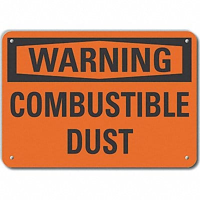 Alum Combust Dust Danger Sign 7x10in