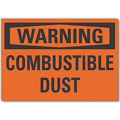 Combust Dust Warning Rflct Lbl 7x10in