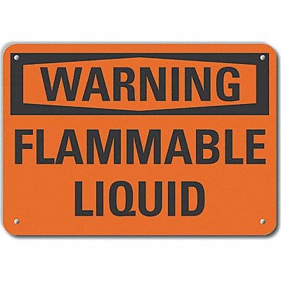 Alum Flammable Liquid Warn Sign 10x14in