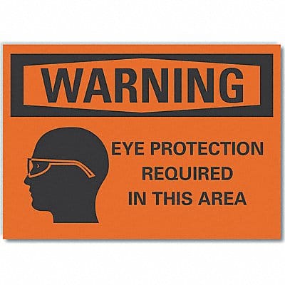 Eye Warning Label 7inx10in Polyester