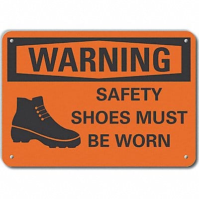 Rflctv Foot Warning Sign 10inx14in Alum