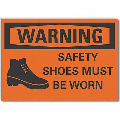 Foot Warning Rflct Label 7 in x 10 in