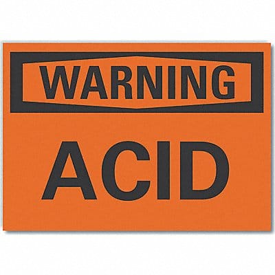 Acid Warn Label 7 in x 10 in Polyester